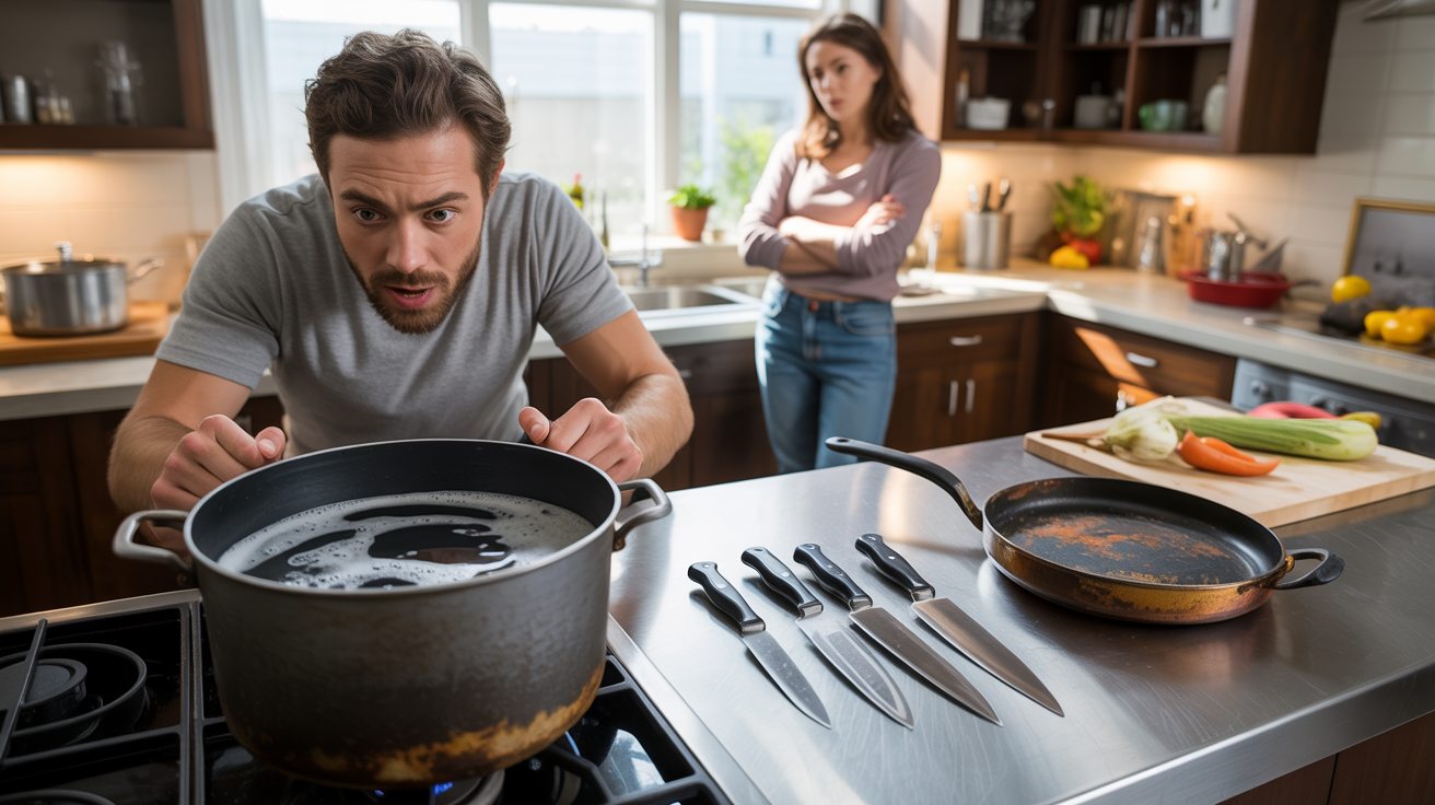 Chef Makes Girlfriend Use "S__t Pans" After She Keep Damaging His Expensive Kitchen Tools
