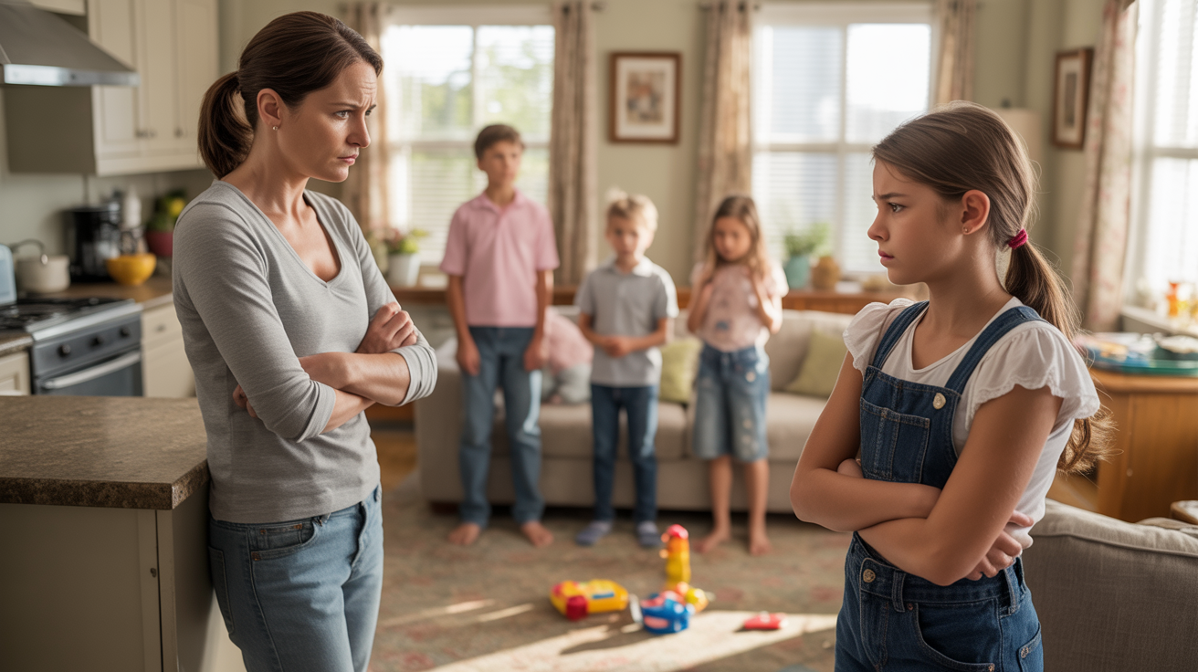 Sister Calls Out Mother For Blaming Teen Daughter Over Saying "Half"