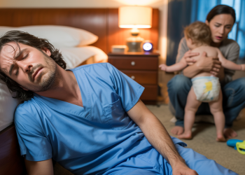 Exhausted Nurse Collapses Into Bed After Brutal Shifts But Wife Demands Diaper Change Immediately