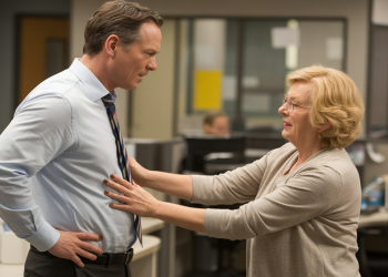 Man Mirrors Elderly Coworker Belly Touch After Joke Leaves Him Annoyed