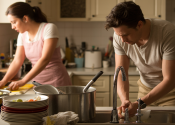 Husband Cleans While Wife Cooks, Then They Fight Over Different Kitchen Philosophy