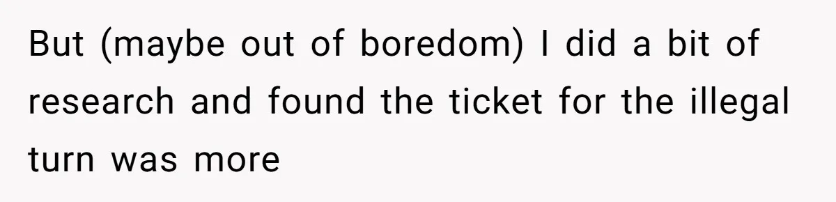 But (maybe out of boredom) I did a bit of research and found the ticket for the illegal turn was more