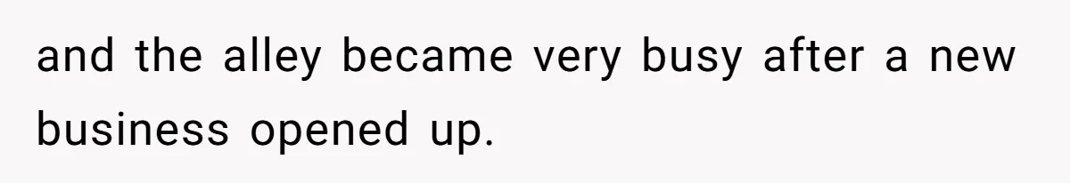and the alley became very busy after a new business opened up.