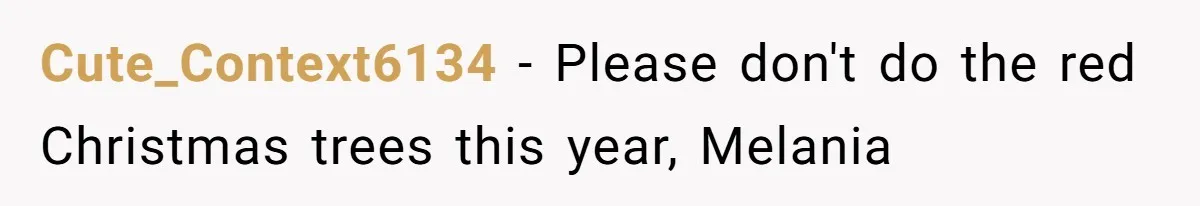 Woman Married For Money At 19, Now She’s Warning Her Daughter Not To Make The Same Mistake Cute_Context6134 − Please don't do the red Christmas trees this year, Melania