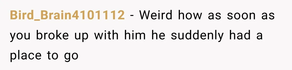 She Supported His Dreams, Paid the Bills, and Lived on Ramen, Until One Missed Pizza Order Changed Everything Bird_Brain4101112 − Weird how as soon as you broke up with him he suddenly had a place to go