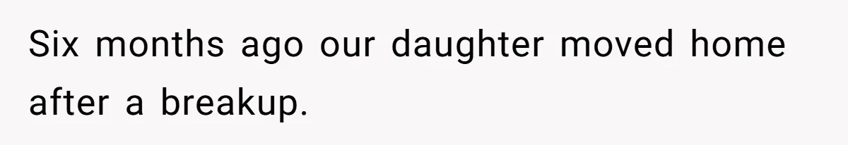 Six months ago our daughter moved home after a breakup.