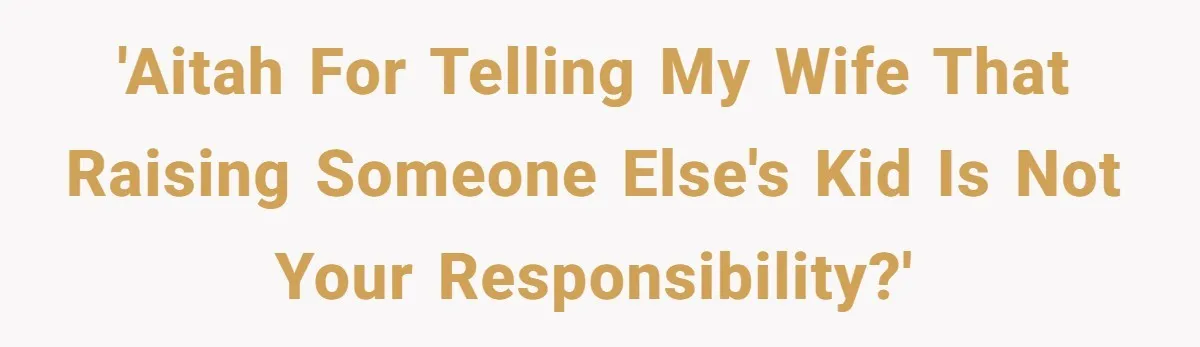 'AITAH for telling my wife that raising someone else's kid is not your responsibility?'
