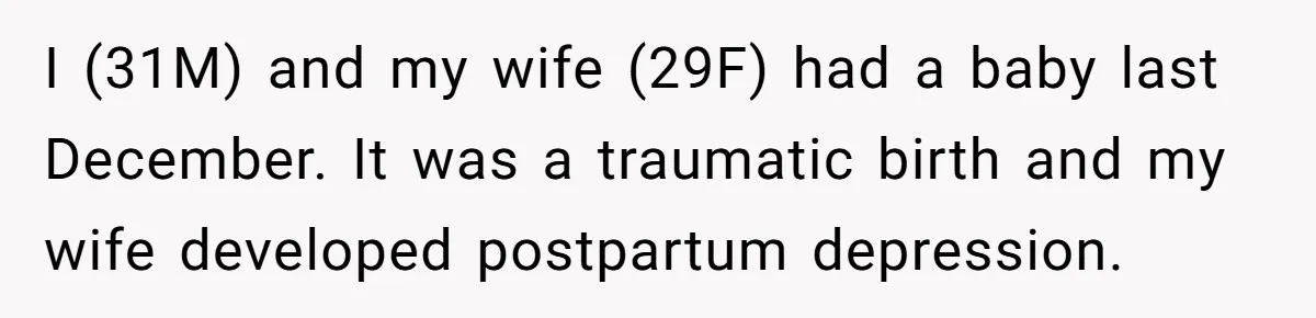 I (31M) and my wife (29F) had a baby last December. It was a traumatic birth and my wife developed postpartum depression.