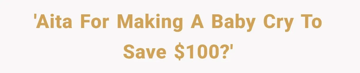 'AITA for making a baby cry to save $100?'