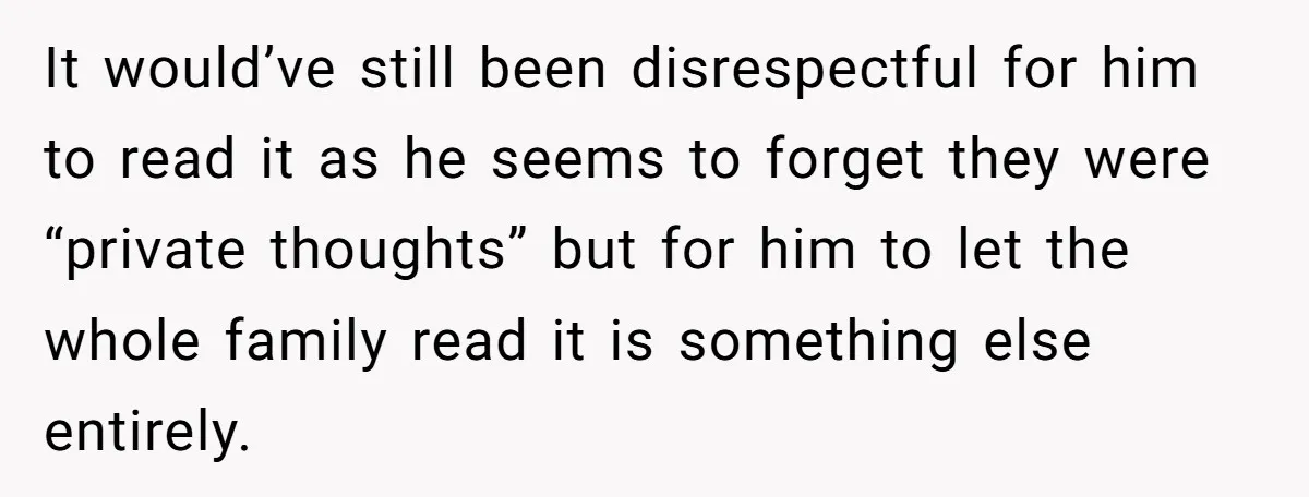 Father Digs Through Trash And Shares Son's Old Therapy Notebook With Entire Family It would’ve still been disrespectful for him to read it as he seems to forget they were “private thoughts” but for him to let the whole family read it is...