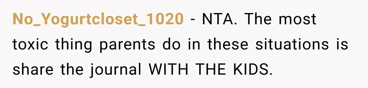 Father Digs Through Trash And Shares Son's Old Therapy Notebook With Entire Family No_Yogurtcloset_1020 − NTA. The most toxic thing parents do in these situations is share the journal WITH THE KIDS.