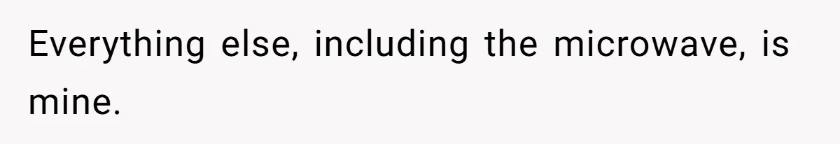 Everything else, including the microwave, is mine.