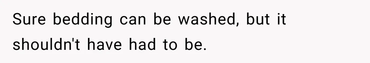 Sure bedding can be washed, but it shouldn't have had to be.