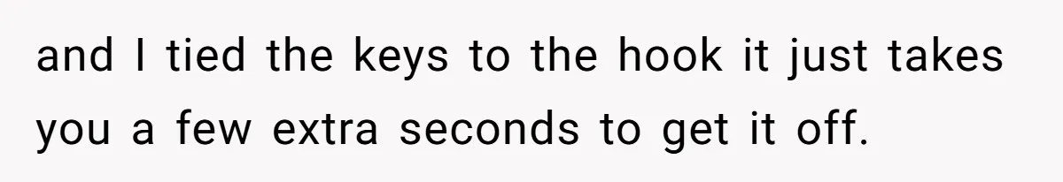 and I tied the keys to the hook it just takes you a few extra seconds to get it off.