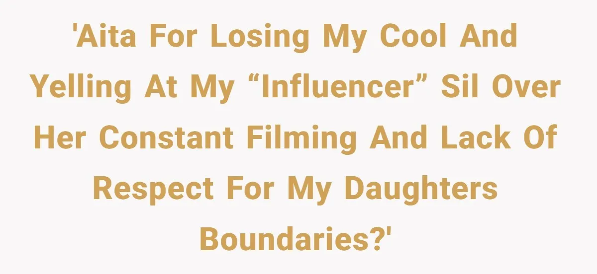 'AITA for Losing My Cool and Yelling at My “Influencer” SIL Over Her Constant Filming and Lack of Respect for My Daughters Boundaries?'
