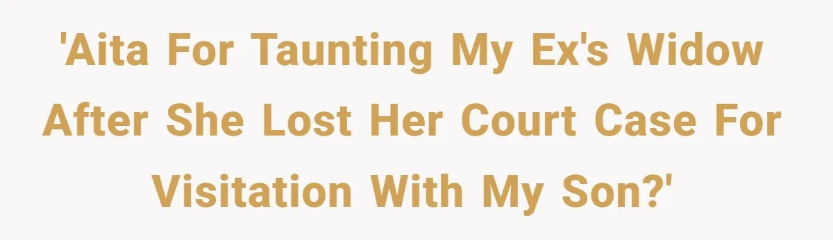 'AITA for taunting my ex's widow after she lost her court case for visitation with my son?'