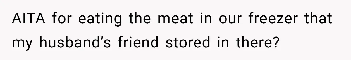 AITA for eating the meat in our freezer that my husband’s friend stored in there?