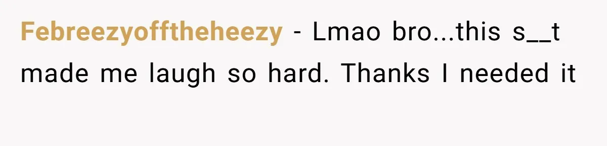 Febreezyofftheheezy − Lmao bro...this s__t made me laugh so hard. Thanks I needed it