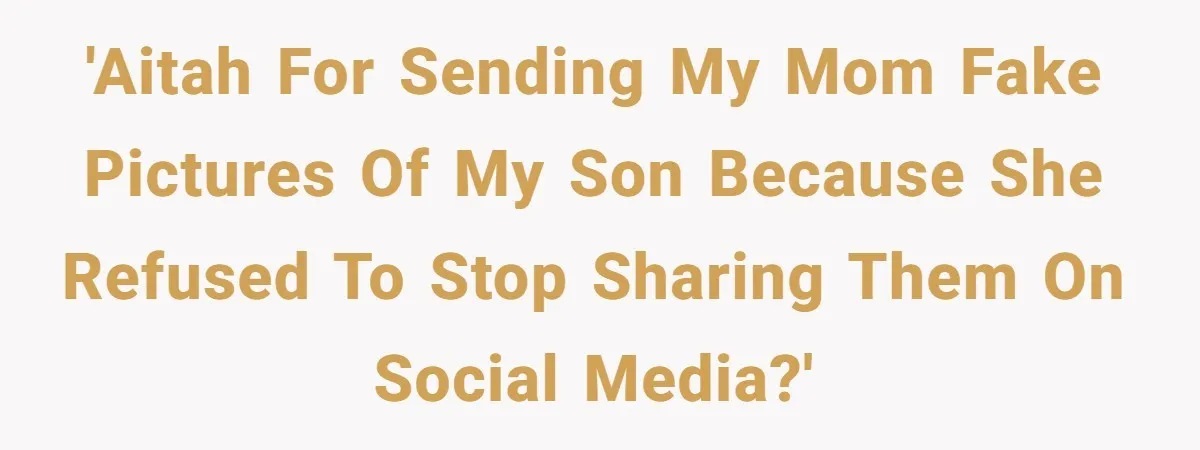 'Aitah for sending my mom fake pictures of my son because she refused to stop sharing them on social media?'