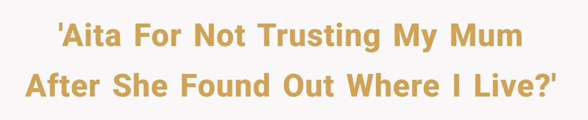 'AITA for not trusting my mum after she found out where I live?'