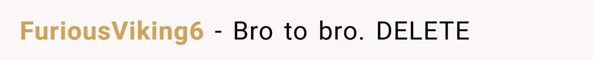 FuriousViking6 − Bro to bro. DELETE