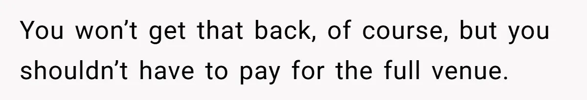 Dad Wants His Daughter To Pay Back The Wedding Costs After She Cheated, But She Thinks He’s Cruel You won’t get that back, of course, but you shouldn’t have to pay for the full venue.