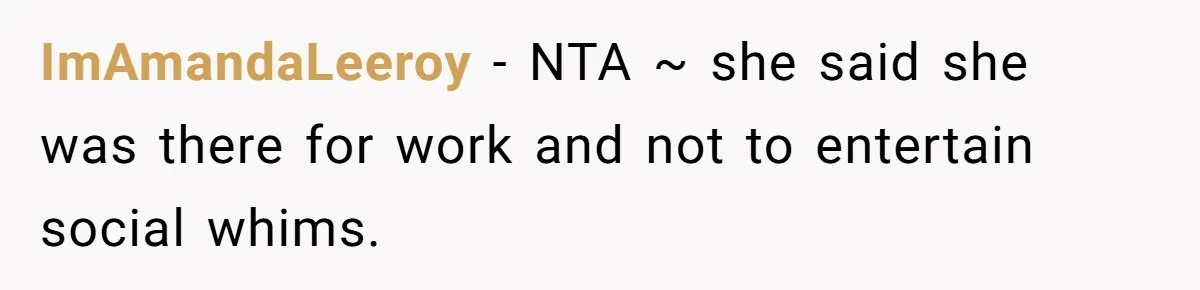 ImAmandaLeeroy − NTA ~ she said she was there for work and not to entertain social whims.