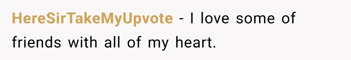 Man’s Past Trauma Brought Up As A Joke. Now His Friend’s Mad For Leaving Without A Word HereSirTakeMyUpvote − I love some of friends with all of my heart.