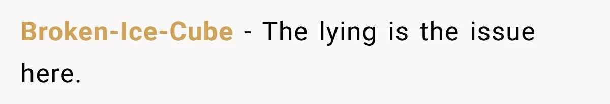 Broken-Ice-Cube − The lying is the issue here.