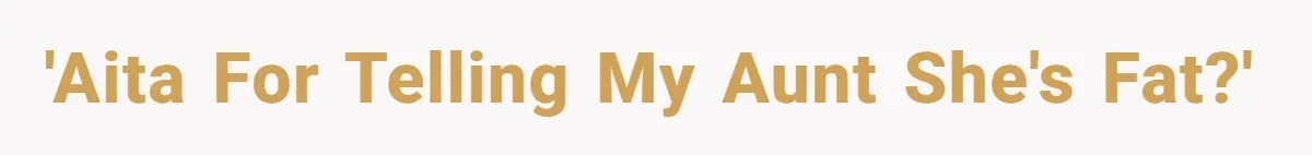 'AITA for telling my aunt she's fat?'