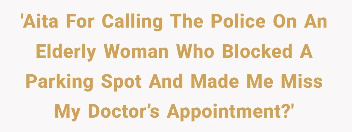 'AITA for calling the police on an elderly woman who blocked a parking spot and made me miss my doctor’s appointment?'