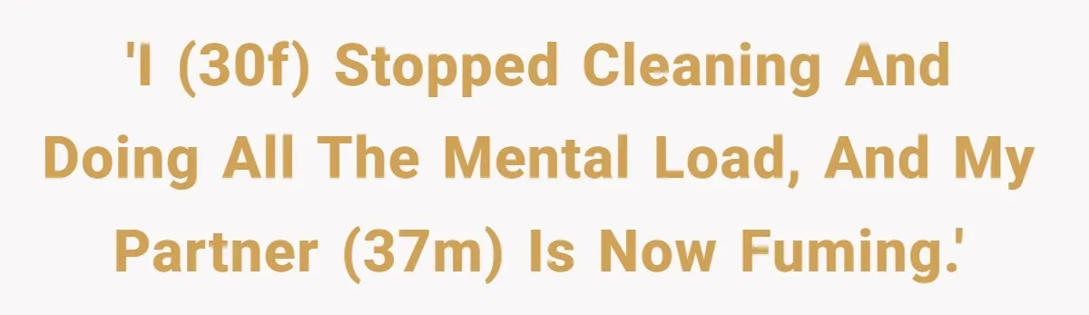 'I (30F) stopped cleaning and doing all the mental load, and my partner (37M) is now fuming.'