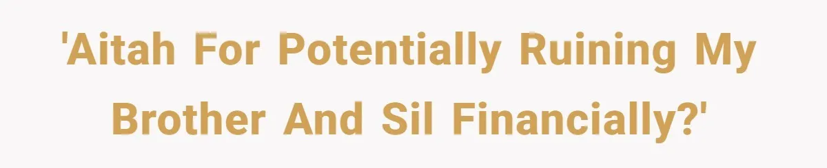 'Aitah for potentially ruining my brother and SIL financially?'