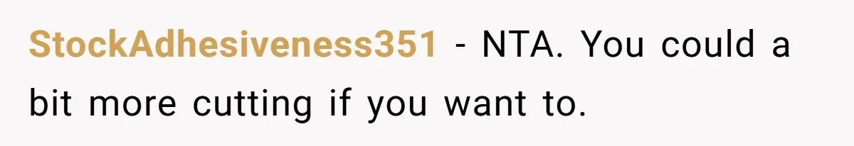 StockAdhesiveness351 − NTA. You could a bit more cutting if you want to.