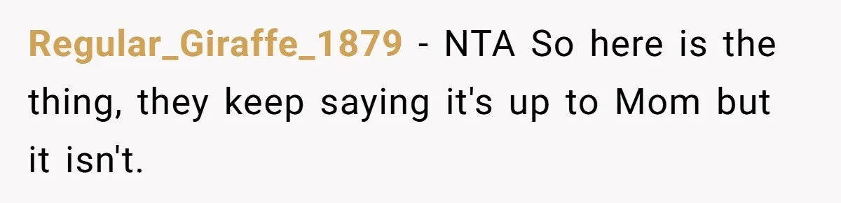 Regular_Giraffe_1879 − NTA So here is the thing, they keep saying it's up to Mom but it isn't.