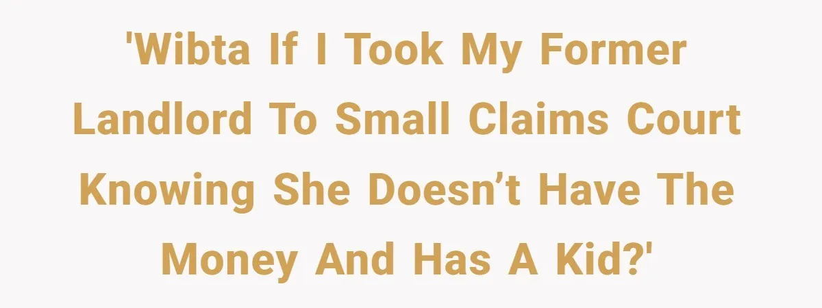 'WIBTA if I took my former landlord to small claims court knowing she doesn’t have the money and has a kid?'