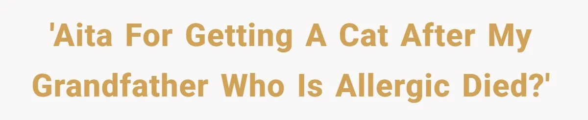 'AITA for getting a cat after my grandfather who is allergic died?'