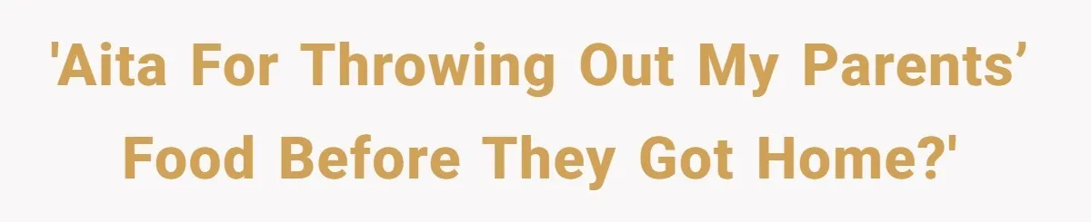 'AITA for throwing out my parents’ food before they got home?'