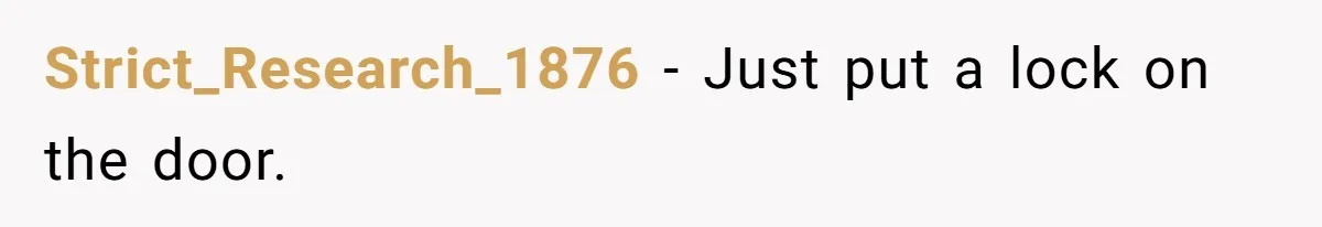 Strict_Research_1876 − Just put a lock on the door.
