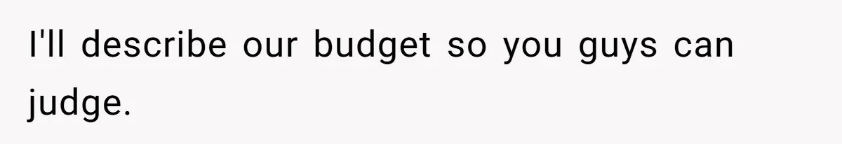 I'll describe our budget so you guys can judge.