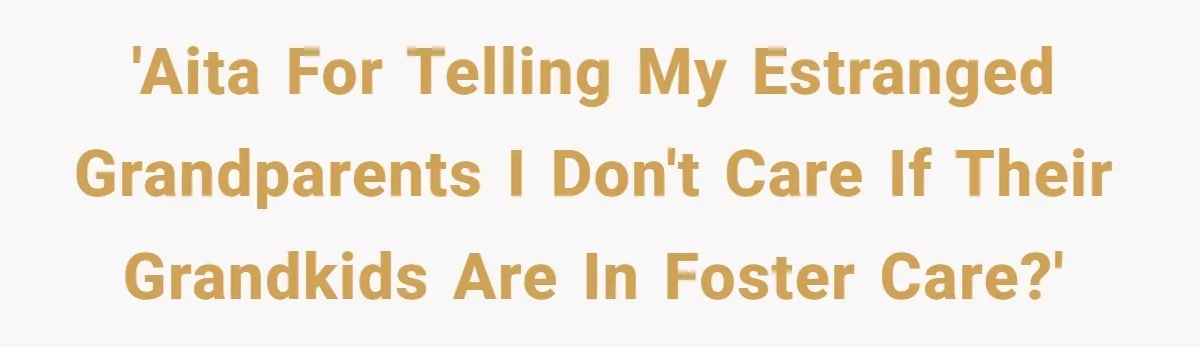 'AITA for telling my estranged grandparents I don't care if their grandkids are in foster care?'