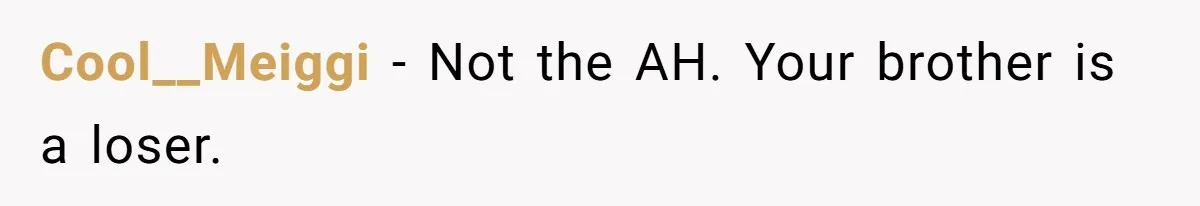 Cool__Meiggi − Not the AH. Your brother is a loser.
