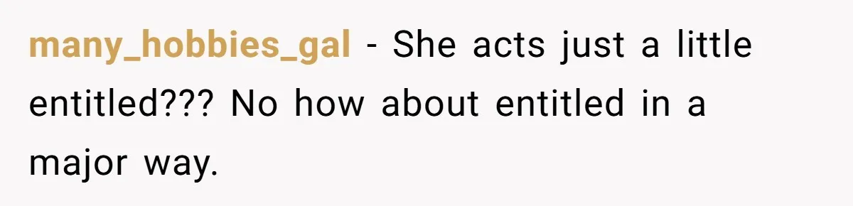 Woman Refuses Desperate Single Mom Move In Request With Newborn Baby many_hobbies_gal − She acts just a little entitled??? No how about entitled in a major way.