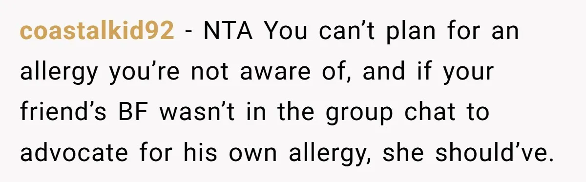Woman Brought Pad Thai to a Potluck, Then Got Called “Inconsiderate” Over an Allergy No One Told Her About coastalkid92 − NTA You can’t plan for an allergy you’re not aware of, and if your friend’s BF wasn’t in the group chat to advocate for his own allergy, she...