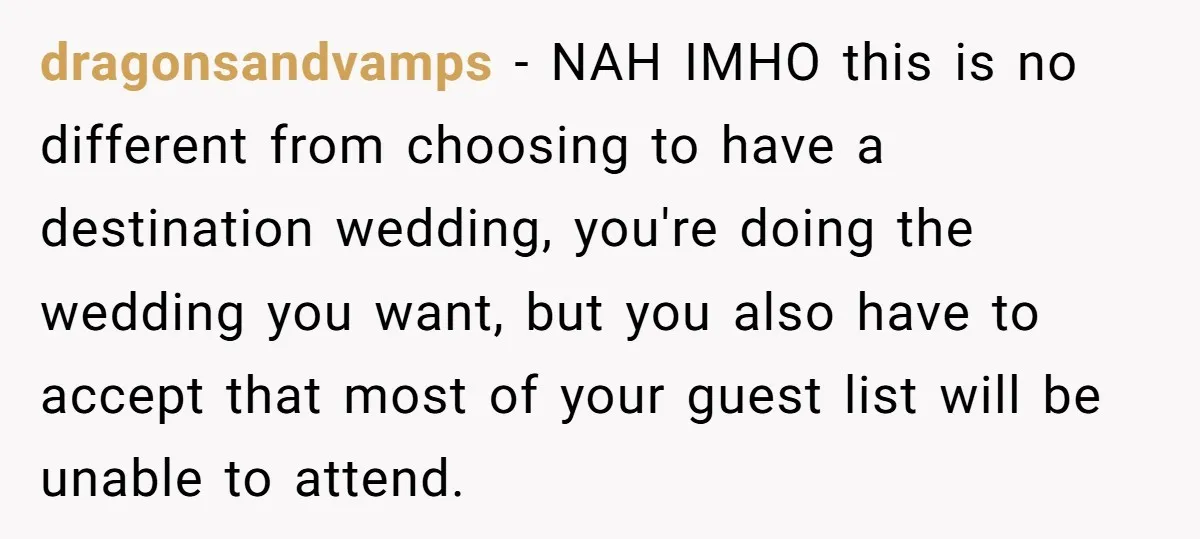 A Man Wants to Take His Son Trick-or-Treating, But His Friends Scheduled Their Wedding on Halloween dragonsandvamps − NAH IMHO this is no different from choosing to have a destination wedding, you're doing the wedding you want, but you also have to accept that most of...