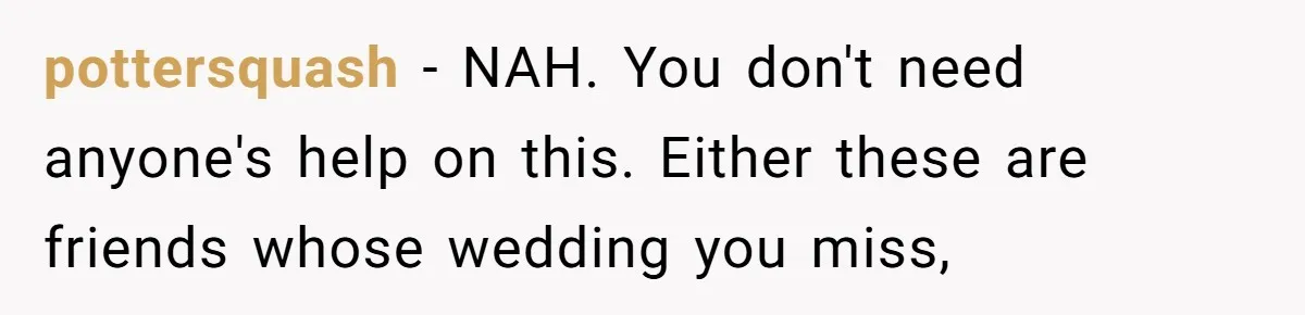A Man Wants to Take His Son Trick-or-Treating, But His Friends Scheduled Their Wedding on Halloween pottersquash − NAH. You don't need anyone's help on this. Either these are friends whose wedding you miss,