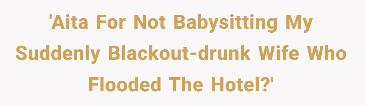 'AITA for not babysitting my suddenly blackout-drunk wife who flooded the hotel?'