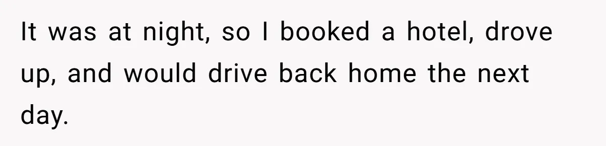 It was at night, so I booked a hotel, drove up, and would drive back home the next day.