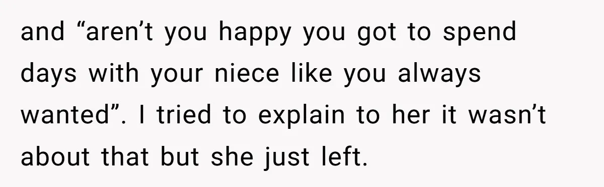 She Refused to Babysit Again After Her Sister Lied, Now She’s Being Called Selfish and “aren’t you happy you got to spend days with your niece like you always wanted”. I tried to explain to her it wasn’t about that but she just left.
