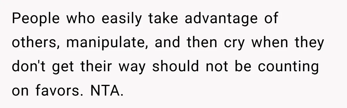 She Refused to Babysit Again After Her Sister Lied, Now She’s Being Called Selfish People who easily take advantage of others, manipulate, and then cry when they don't get their way should not be counting on favors. NTA.